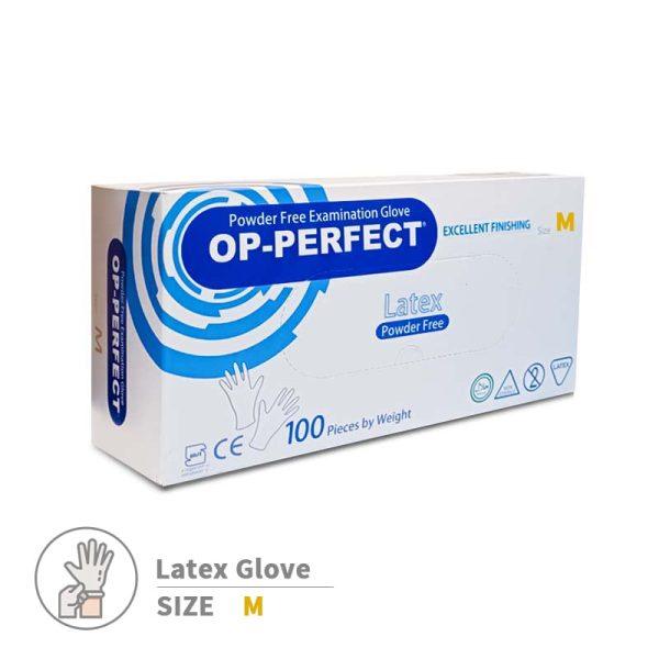 دستکش لاتکس پزشکی مدیوم برند OP-PERFECT